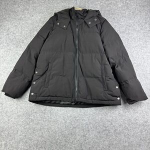 Madewell Jacket Womens XL Black Hooded Quilted Puffer Parka Coat Full Zip Winter